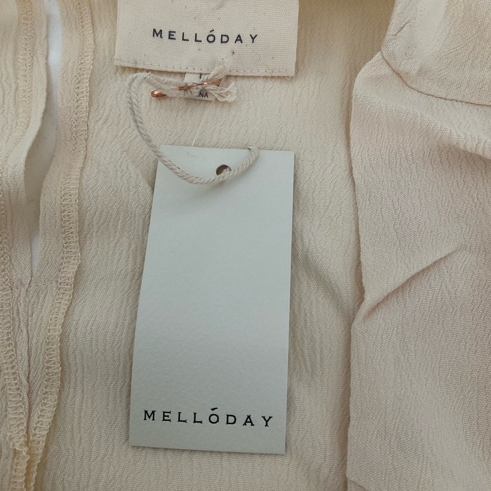 Melloday Woven Gauze Inset Maxi Dress Large NWT - Picture 5 of 5